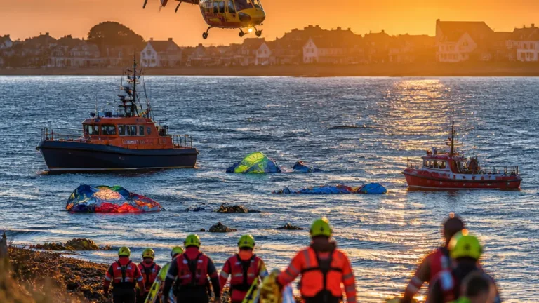 Sept kite-surfeurs secourus au large de Réville après avoir été piégés par un courant