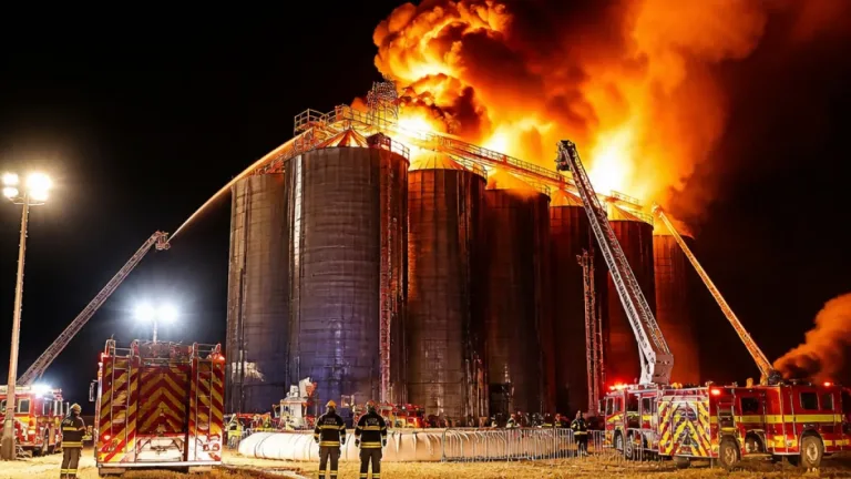 Silo en feu à Doux : une trentaine de sapeurs‑pompiers mobilisés, l'eau d'extinction évacuée à 1 km