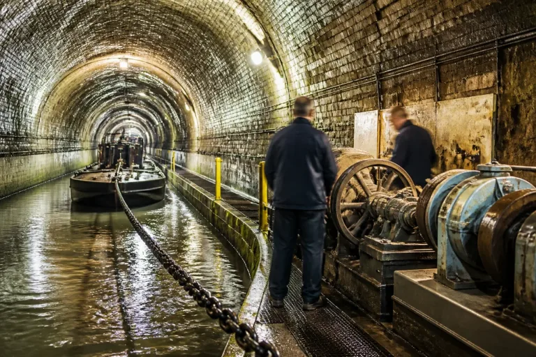 Sous Riqueval, le dernier toueur au monde poursuit sa lente traction dans le tunnel napoléonien