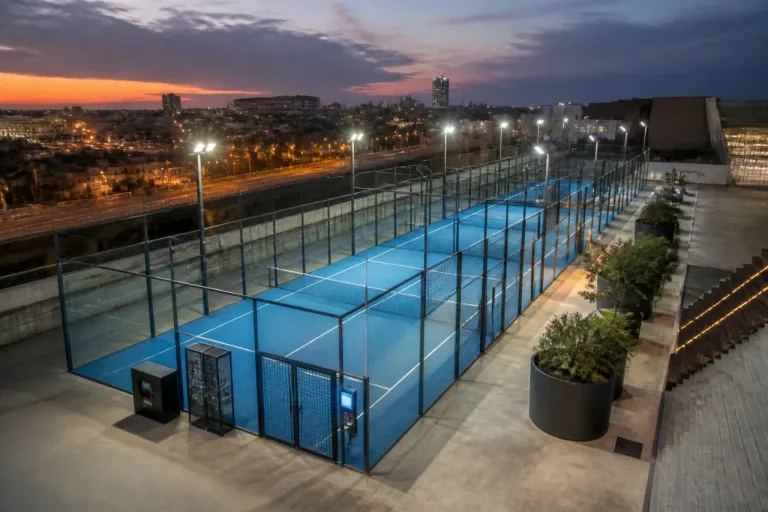 Sur le toit des 3 Fontaines, Cergy accueille un complexe de padel 100 % autonome