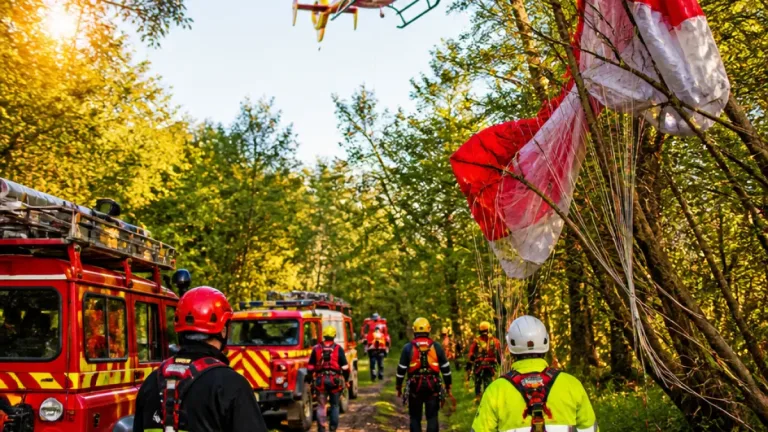Terrasson : un parapentiste gravement blessé héliporté vers Limoges après une chute en forêt