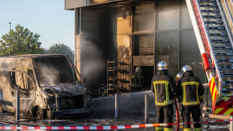 Toulouse sud: un feu de véhicule atteint un supermarché à Auterive, magasin fermé