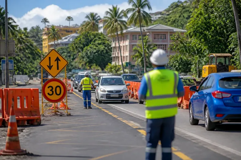 Travaux au boulevard Marcel Henry : une circulation aménagée à Mamoudzou jusqu'à fin septembre