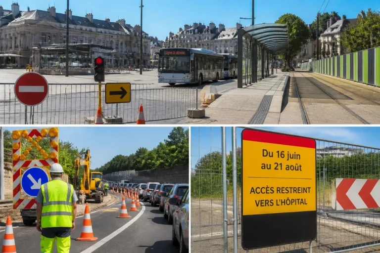 Travaux et déviations : perturbations importantes de la circulation à Tours cet été