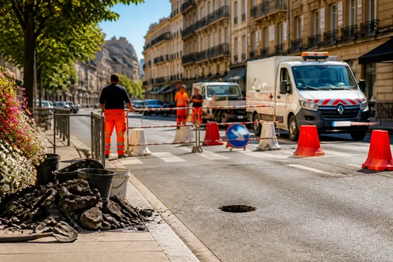 Travaux rue Jean‑Jacques‑Rousseau à Charleville‑Mézières : une voie réparée après l’apparition d’un trou