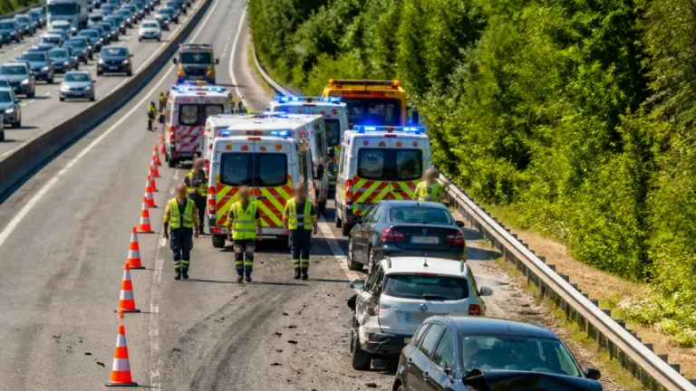 Trois véhicules en collision sur l'A20 à Feytiat : onze personnes prises en charge, circulation perturbée
