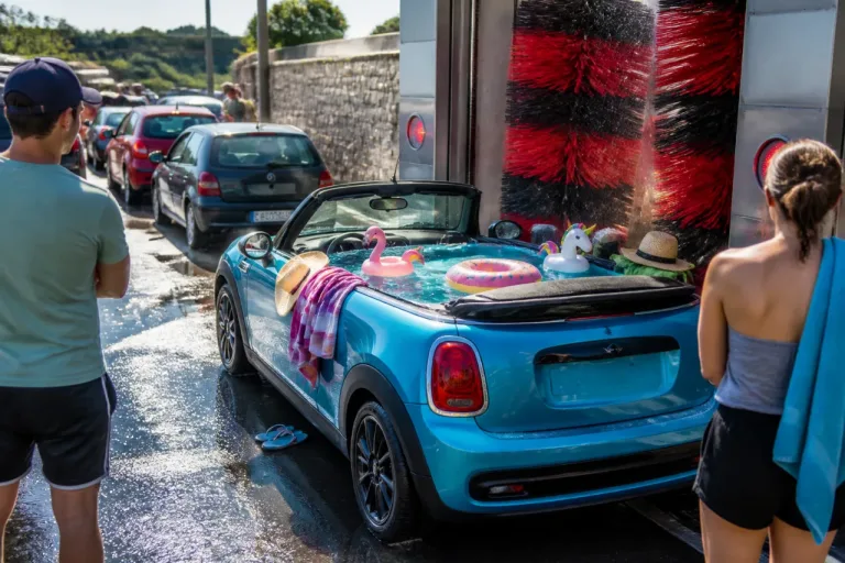 Troyes : une Twingo transformée en « piscine roulante » fait sensation près de Barberey-Saint-Sulpice
