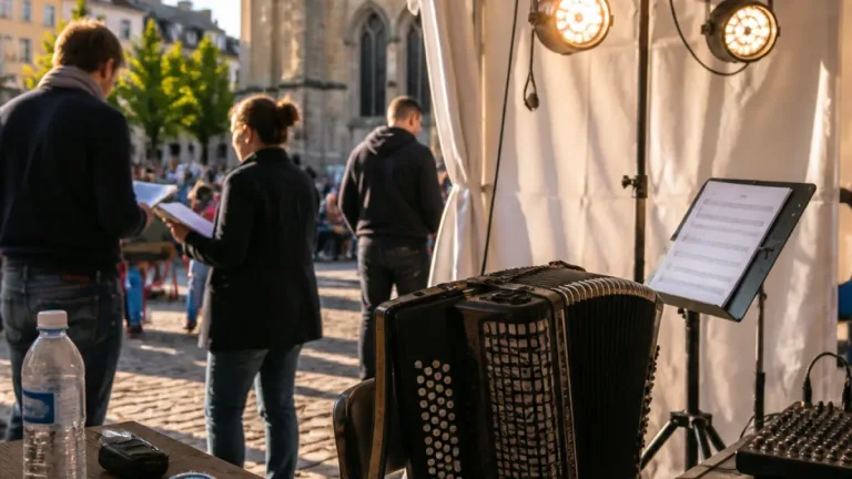 Tulle : une accordéoniste relève un marathon musical place Gambetta