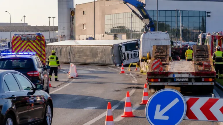 Un camion couché bloque la RN20 à Saran : circulation coupée dans les deux sens