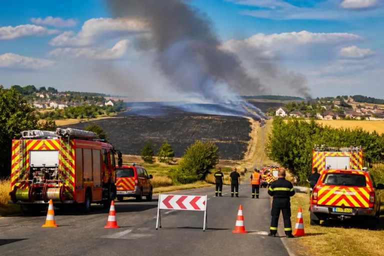 Un feu de champs dévore 55 hectares entre Airion et Clermont, la D916 coupée