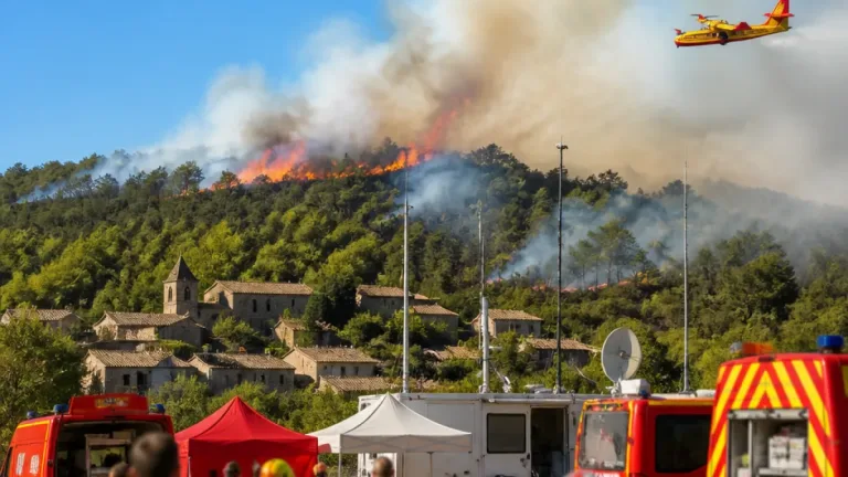 Un feu de végétation non contenu près de Gignat : une cinquantaine de pompiers engagés