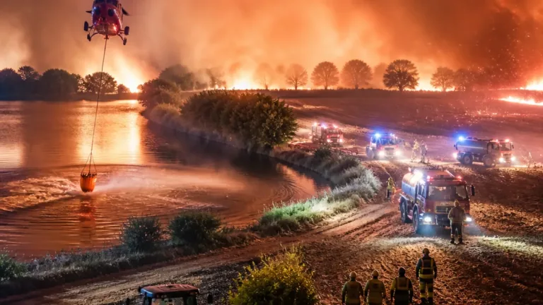 Un feu parti d’un tracteur ravage près de 10 ha autour de Nettinne, l’hélicoptère mobilisé