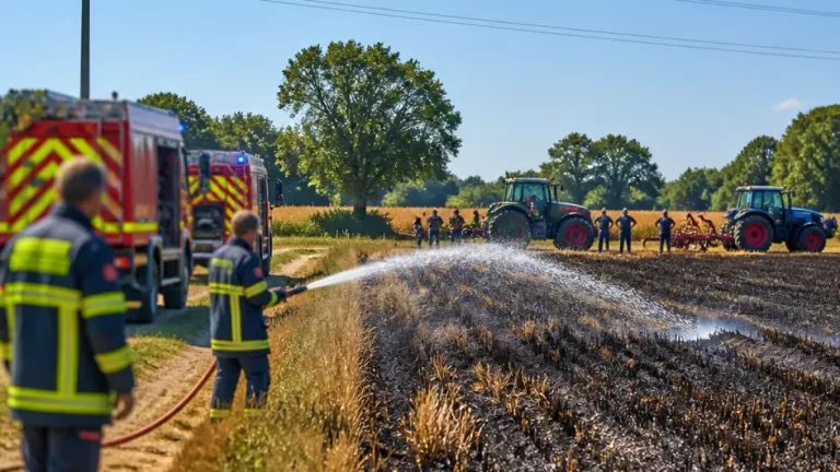 Un hectare brûlé à Montaillé : agriculteurs et pompiers maîtrisent rapidement le feu
