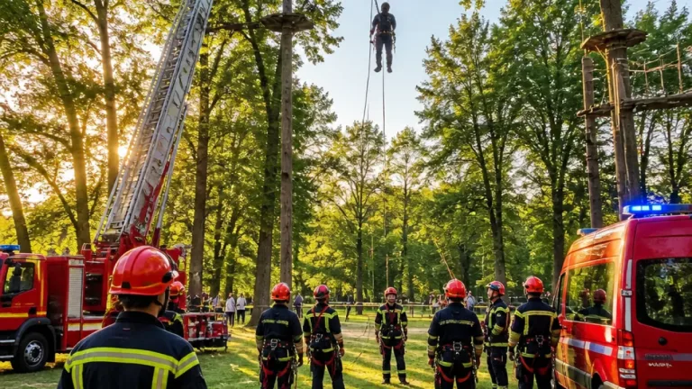 Un homme secouru après être resté suspendu par son harnais dans un parc de la Vendée