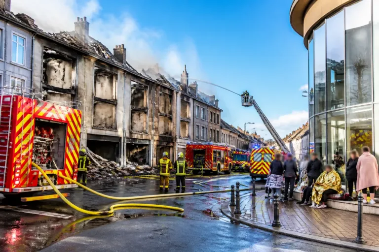 Un immeuble détruit par un incendie à Vitry‑le‑François : une trentaine de personnes prises en charge