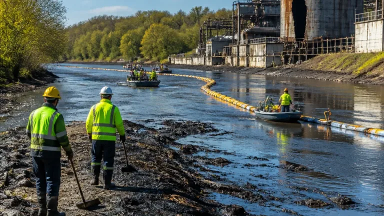 Un important écoulement de goudron pollue plusieurs kilomètres de berges de la Meuse