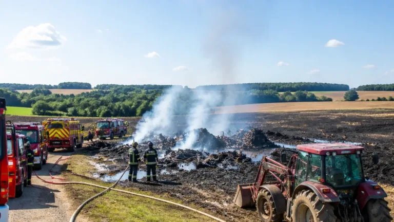 Un important feu détruit 180 tonnes de déchets et brûle quatre hectares à Paudy