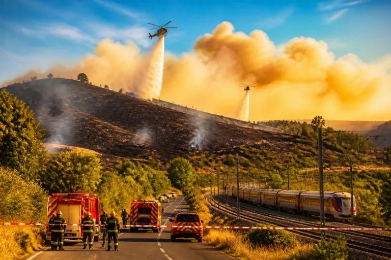 Un incendie détruit près de 50 hectares et coupe le trafic ferroviaire en Haute‑Loire