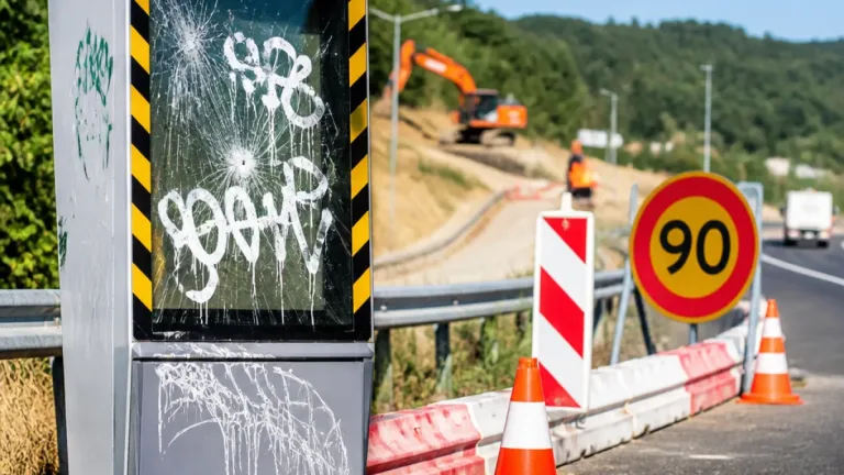 Un radar de chantier tagué sur la RN88 : perturbation et enjeu de sécurité à Monistrol-sur-Loire