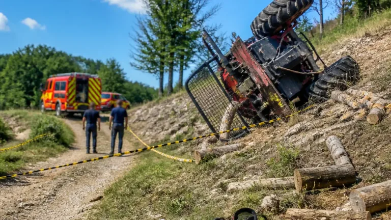 Un sexagénaire tué après le retournement de son tracteur à Redortiers