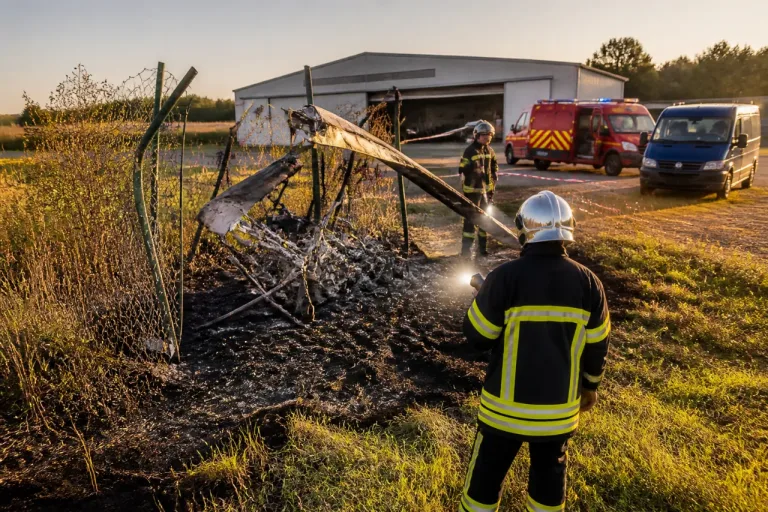 Un ULM percute la clôture d’un aérodrome à Pressignac-Vicq et déclenche un feu de végétation
