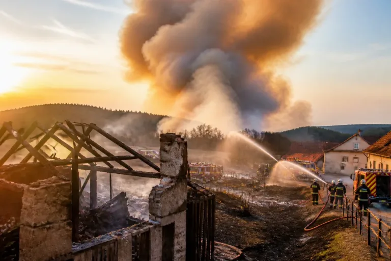 Un violent incendie détruit plusieurs bâtiments et brûle 20 hectares près de Montaiguët-en-Forez