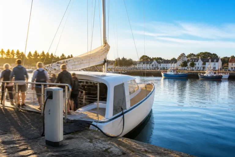 Un voilier‑électrique relie Port‑Navalo à Locmariaquer : le Pass’Avel entre en service