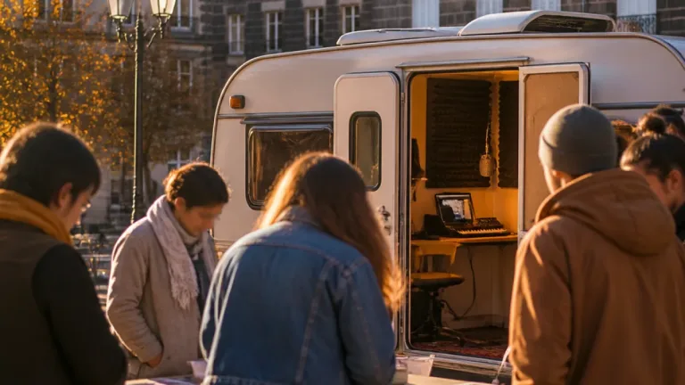 Une caravane-studio parcourt Clermont-Ferrand pour initier au beatmaking et à l’enregistrement