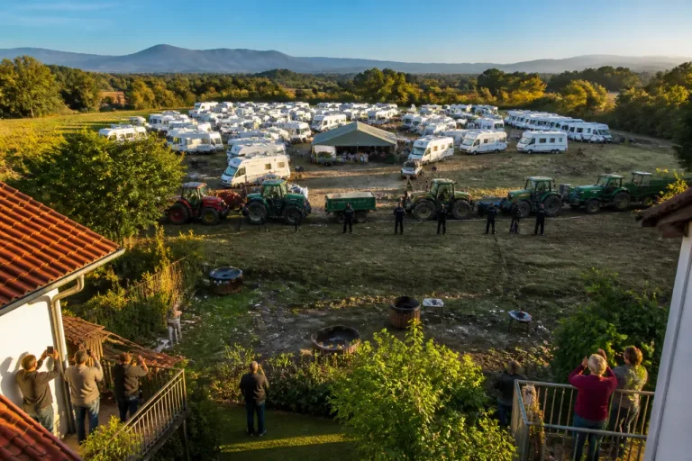 Une centaine de caravanes s'installe sur un champ à Saint-Pée-sur-Nivelle, tensions et incompréhensions