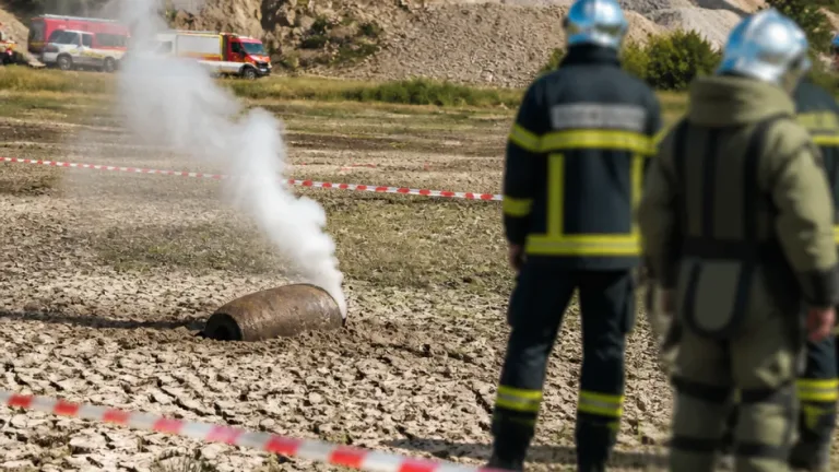 Une grenade au phosphore mise à nu par la sécheresse détruite près de Ramonchamp