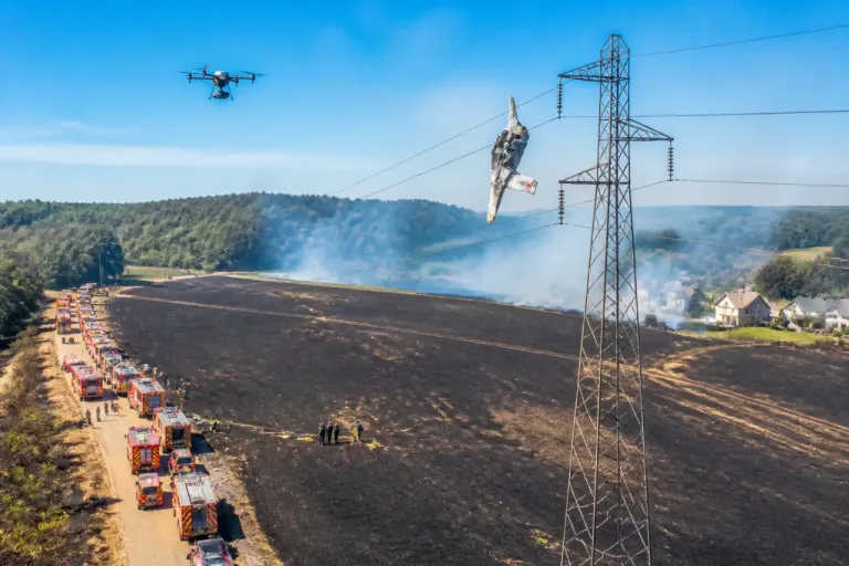 Une maquette d'avion heurte une ligne électrique et déclenche un incendie de 17 ha en Dordogne