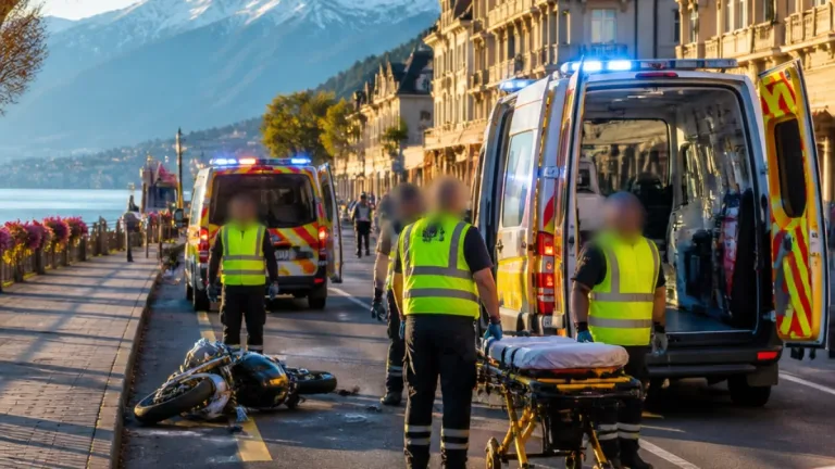 Une piétonne grièvement blessée après une collision avec une moto à Évian-les-Bains