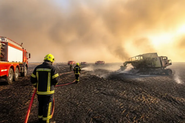 Val‑au‑Perche: 7 hectares partis en fumée, une moissonneuse détruite, 43 pompiers mobilisés