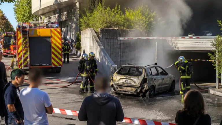 Valence : voiture en feu devant l'entrée du parking du cinéma Pathé, pas de blessé