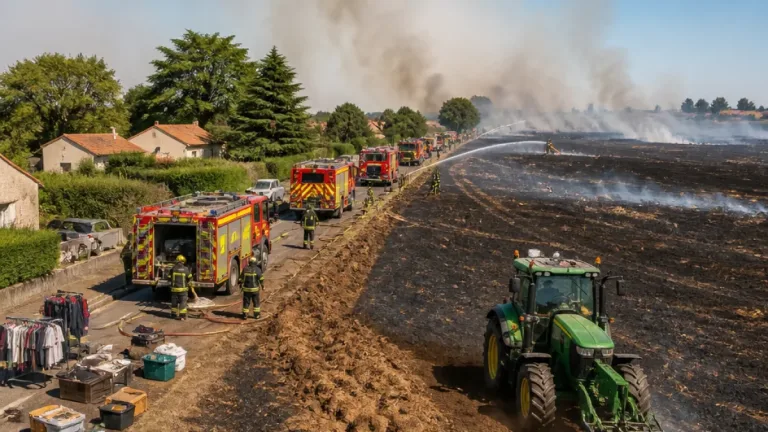 Vents chauds et été sec : 229 pompiers mobilisés pour plusieurs feux en Loire‑Atlantique