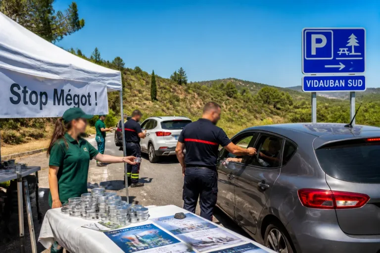 Vidauban : campagne « Stop Mégot ! » sur l’aire d’autoroute pour prévenir les incendies estivaux