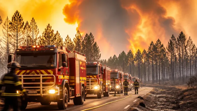 Vingt pompiers de la Corrèze redéployés sur l'incendie majeur de Biscarosse