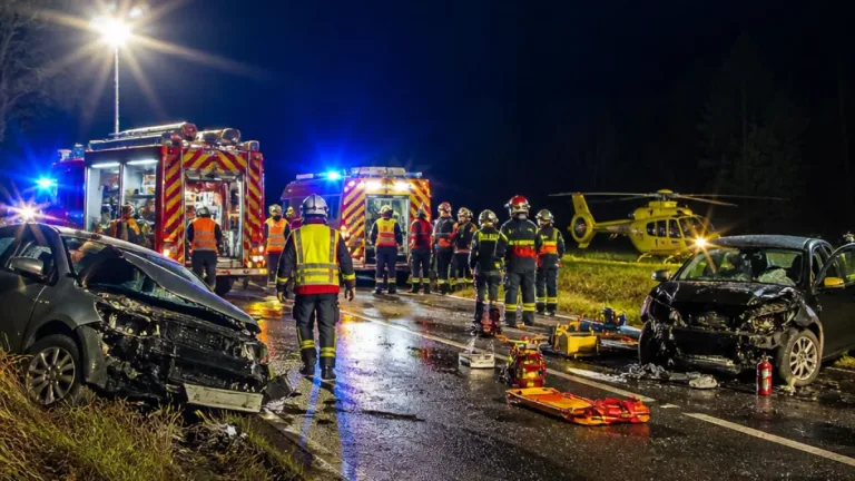 Violente collision nocturne à Jaujac : cinq personnes blessées, trois en urgence absolue