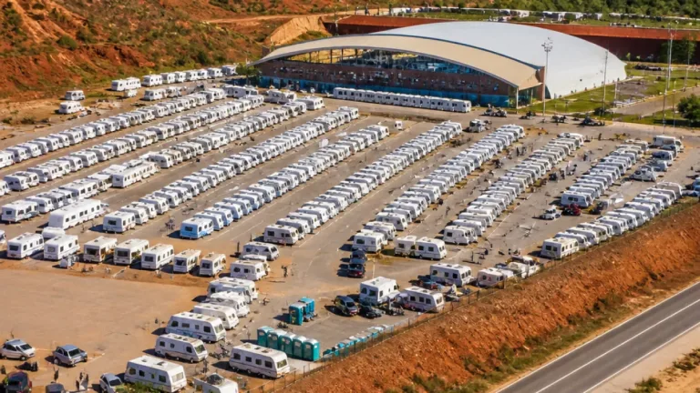 Vitrolles : plus d'une centaine de caravanes installées autour du Stadium pour un rassemblement évangélique