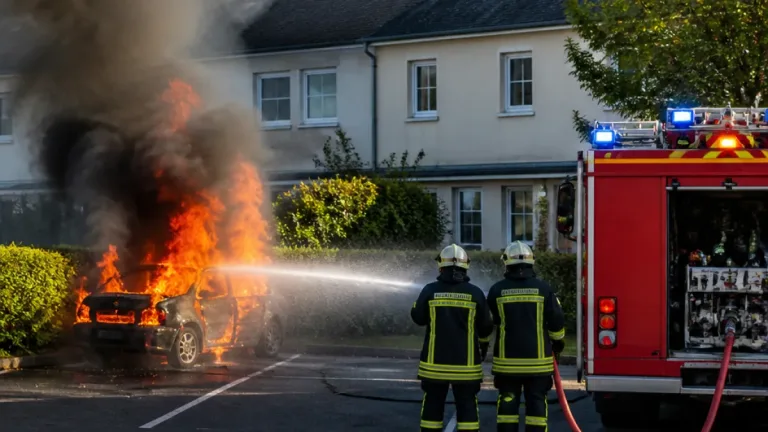 Voiture en feu devant la maison de retraite de Seboncourt : intervention rapide des pompiers