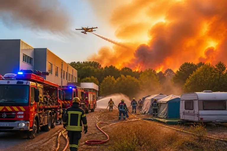 Volx : un feu de forêt détruit 8 hectares, le camping et des habitations protégés par les pompiers